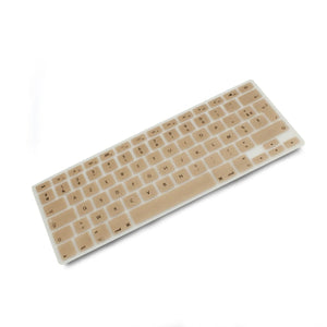 System-S Silicone Keyboard Protector Keyboard Cover AZERTY French Keyboard Cover Protector for MacBook Pro 13 inch 15 inch 17 inch iMac MacBook Air 13 inch in Gold Color