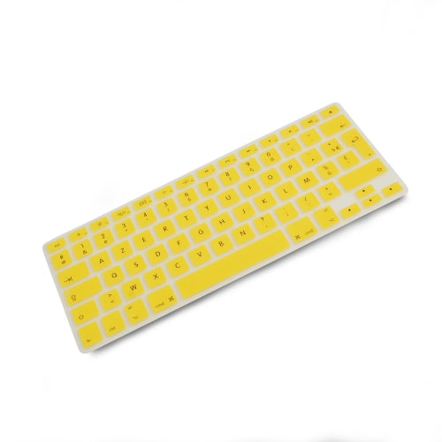 System-S Silicone Keyboard Protector Keyboard Cover AZERTY French Keyboard Cover Protector for MacBook Pro 13 inch 15 inch 17 inch iMac MacBook Air 13 inch in Yellow