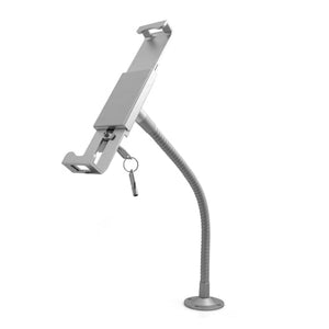 Lockable Anti-Theft Gooseneck Table Mount Showroom Holder with Security Lock for Tablet PC 9.7-12.9 Inch