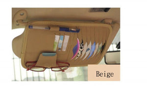 System-S Soporte para parasol para CD/DVD, organizador para CD de coche, bolsa de almacenamiento en color beige