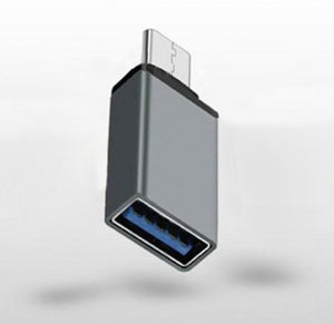 SYSTEM-S USB OTG On The Go Adapter USB Typ C 3.1 (male) zu USB A 3.0 (female) Konverter Adapter in Grau