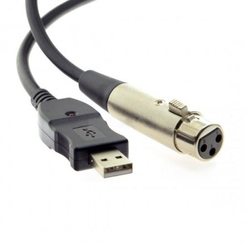 SYSTEM-S USB A (mâle) vers XLR 3 broches (femelle) Adaptateur microphone micro-lien