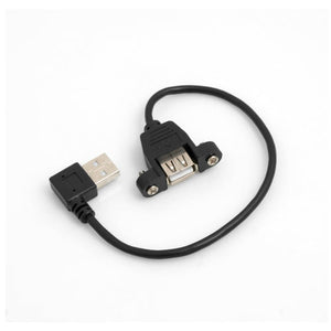 System-S 90° Grad Winkel linksgewinkelt USB A (male) auf USB A (female) Panel Mount Stecker Kabel Verlängerungskabel