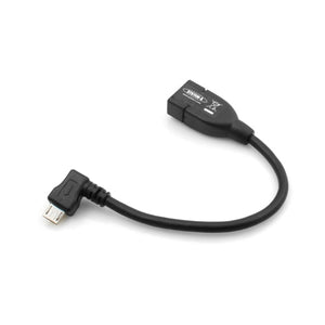 SYSTEM-S USB-OTG-Adapterkabel On-the-go Micro USB 90 Grad rechts gewinkelt 90° Winkelstecker zu USB 2.0 Typ A Host Kabel