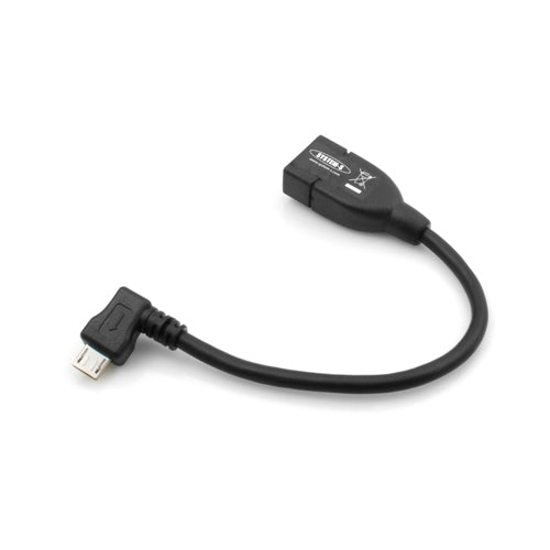 SYSTEM-S USB-OTG-Adapterkabel On-the-go Micro USB 90 Grad rechts gewinkelt 90° Winkelstecker zu USB 2.0 Typ A Host Adapter Kabel