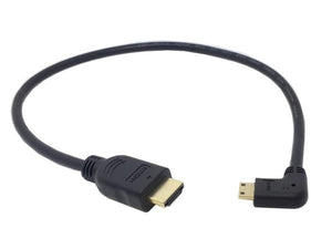 SYSTEM-S 90° grad gewinkelt Mini HDMI to Standard HDMI Kabel 50 cm