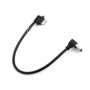 Micro USB 3.0 90° en ángulo izquierdo a USB tipo A 3.0 adaptador de cable en ángulo hacia abajo cable de datos cable de carga 27 cm