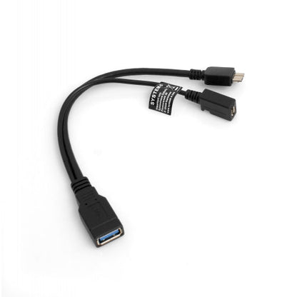 SYSTEM-S OTG On The Go Host Kabel 3in1 USB 3.0 Typ A zu Micro USB 3.0 und Micro USB 2.0 Datenkabel 22 cm Y-Kabel