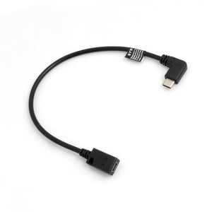 SYSTEM-S USB 3.1 Typ C (male) 90° Winkel zu Mini USB (female) Datenkabel Ladekabel Adapter Kabel Verlängerung ca. 27 cm