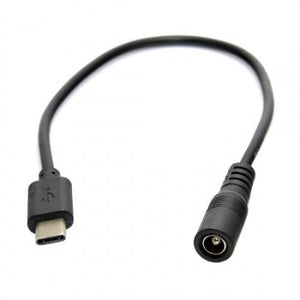 SYSTEM-S USB 3.1 Tipo C a DC 5.5V 2.5mm Cable de alimentación Cable de carga Cable adaptador 26cm