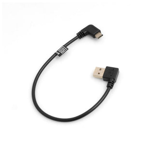 SYSTEM-S USB 3.1 Tipo C en ángulo de 90° a USB 2.0 Tipo A Conector en ángulo de 90° Cable de datos Cable de carga Cable adaptador 27 cm