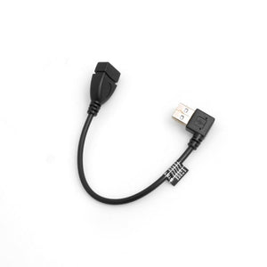 SYSTEM-S USB Kabel 2.0 Typ A (male) 90° Grad links gewinkelt auf USB 2.0 Typ A (female) 21cm