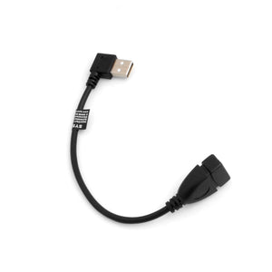 SYSTEM-S USB Kabel 2.0 Typ A (male) 90° Grad rechts gewinkelt auf USB 2.0 Typ A (female)   21 cm