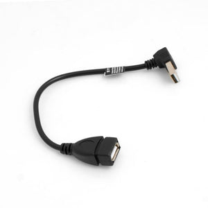 SYSTEM-S USB Kabel 2.0 Typ A (male) 90° gewinkelt Abwärts Winkel auf USB 2.0 Typ A (female) Ladekabel Datenkabel Verlängerungskabel 20 cm