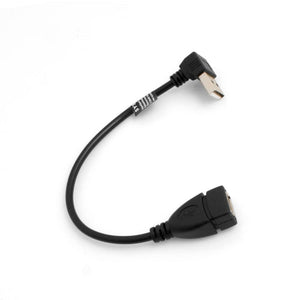 SYSTEM-S USB Kabel 2.0 Typ A (male) 90° gewinkelt Aufwärts Winkel auf USB 2.0 Typ A (female) Ladekabel Datenkabel Verlängerungskabel 20 cm