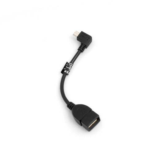SYSTEM-S USB A Buchse Host Kabel zu Micro USB (male) 90° Grad links gewinkelt Winkelstecker Adapter OTG On The Go Host Kurzkabel 13,5 cm