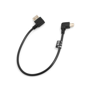 Câble micro USB coudé à 90° à gauche, fiche vers USB 2.0 Type A, coudé à 90° à droite, câble de données, câble de charge d'environ 27 cm