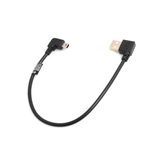 SYSTEM-S Câble mini USB coudé à 90° fiche coudée gauche vers USB type A (mâle) câble coudé à 90° gauche câble de données câble de charge 26 cm