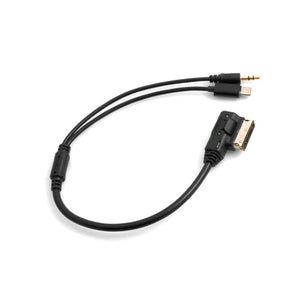 SYSTEM-S Media In AMI MDI adapter cable to stereo 3.5mm audio Aux and USB 3.1 Type C for VW for Audi A4 A6 Q5 from 2014