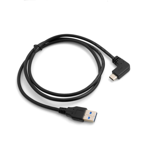 SYSTEM-S USB 3.1 Type C male 90° angled angle to USB 3.0 Type A male cable data cable charging cable 100 cm