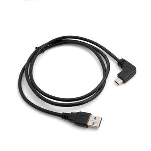 SYSTEM-S USB 3.1 Typ C Stecker 90° gewinkelt Winkel zu USB 3.0 Typ A Stecker Kabel Datenkabel Ladekabel 100 cm