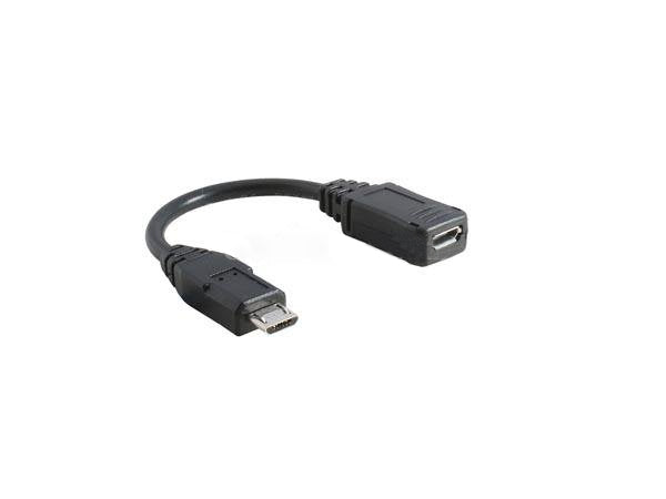SYSTEM-S Micro USB male to Micro USB female adapter cable data cable charging cable extension 16 cm