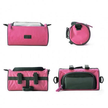 SYSTEM-S Bolsa para manillar 2 en 1, soporte para bicicleta, bolsa para bicicleta, bandolera, funda protectora para dispositivos de 4,8 pulgadas, smartphones en rosa