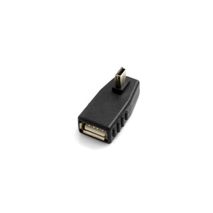 Adaptateur SYSTEM-S OTG Entrée hôte USB A vers adaptateur de prise mini USB Prise à angle gauche 90 ° Câble hôte en déplacement