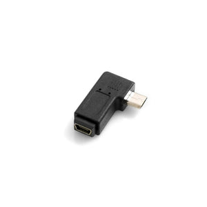 Adaptateur de prise à angle droit SYSTEM-S Mini USB femelle vers Micro USB mâle 90°