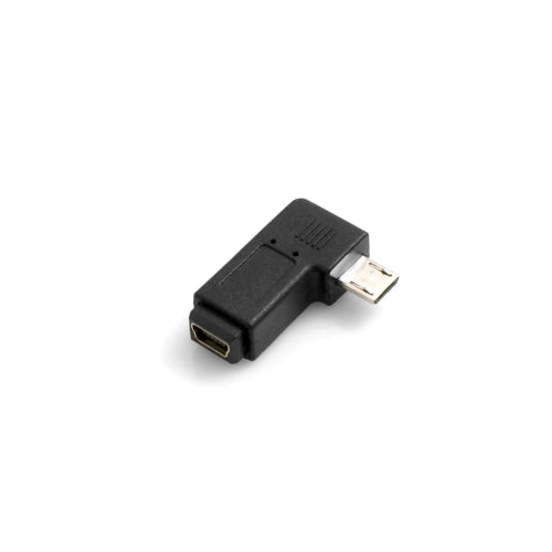 SYSTEM-S Mini USB Eingang auf Micro USB Stecker 90° links gewinkelt Winkelstecker Adapter