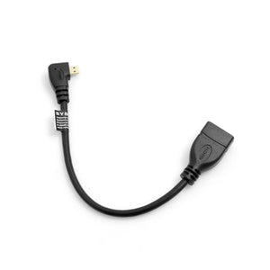 Prise Micro HDMI SYSTEM-S Prise coudée à gauche à 90° vers câble de prise d'entrée HDMI 21 cm