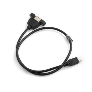 SYSTEM-S USB 2.0 Type A Câble adaptateur pour montage sur panneau Mini USB mâle vers USB Type A femelle avec écrous à vis 50 cm