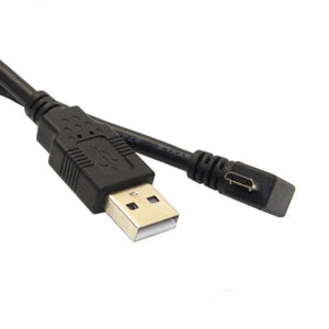 SYSTEM-S 5m Micro USB Kabel Stecker 90° Rechts Gewinkelt Winkelstecker auf USB Typ A Stecker Datenkabel Ladekabel
