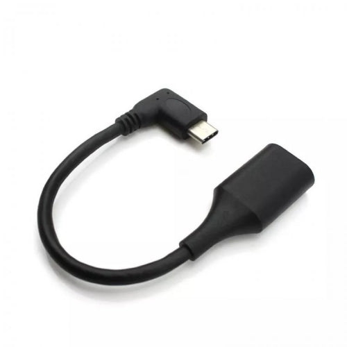 SYSTEM-S OTG Host USB A 3.0 female zu USB 3.1 Type C male 90° Grad Gewinkelt Winkelstecker Adapter Datenkabel Kabel Verlängerung On-The-Go Host 16 cm