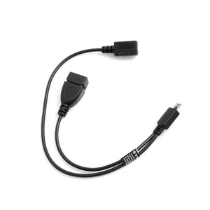 Câble hôte SYSTEM-S OTG 3 en 1 Micro USB mâle vers Micro USB femelle USB A femelle câble de données 30 cm