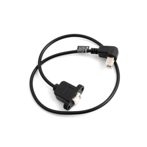 SYSTEM-S USB tipo B macho ángulo de 90° ángulo recto a USB B montaje en panel de entrada Cable USB macho Cable de extensión 50cm
