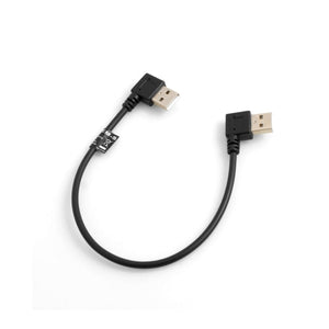 SYSTEM-S USB 2.0 Type A mâle 90° coudé à gauche vers USB 2.0 Type A mâle 90° coudé à gauche Câble de charge Câble de données Câble d'extension 27 cm