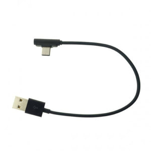 SYSTEM-S Spina USB 3.1 tipo C angolata a 90° rispetto alla spina USB A 2.0 cavo adattatore cavo dati cavo di ricarica 25 cm