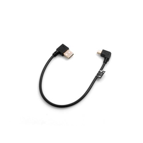 SYSTEM-S Mini USB 90° degree left angled plug to USB type A plug right angled cable data cable charging cable 26 cm