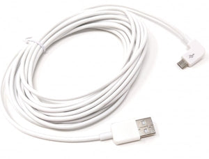 SYSTEM-S Micro USB Kabel 90° Grad RECHTS Gewinkelt Winkelstecker zu USB 2.0 Typ A (male) Datenkabel Ladekabel ca. 495 cm in Weiß