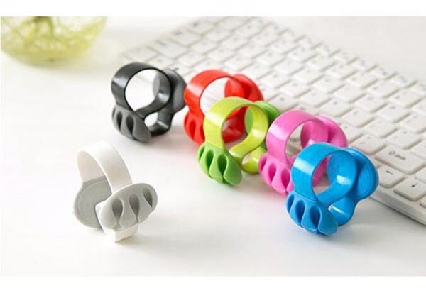 SYSTEM-S cable manager cable clip organizer desk cable clip cable fastening cable guide for desk in white