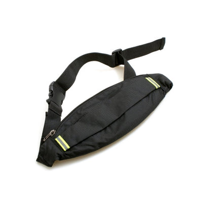 SYSTEM-S Tasche Sport Gürtel 3 Fächer Taillen Brustgurt Hüftgurt mit Reflektor für Smartphone MP3-Player und andere Gegenstände in Black