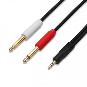 SYSTEM-S 3.5mm Klinke AUX TRS (male) auf Dual 6.35 mm Mono Stecker Stereo Audio Splitter Kabel