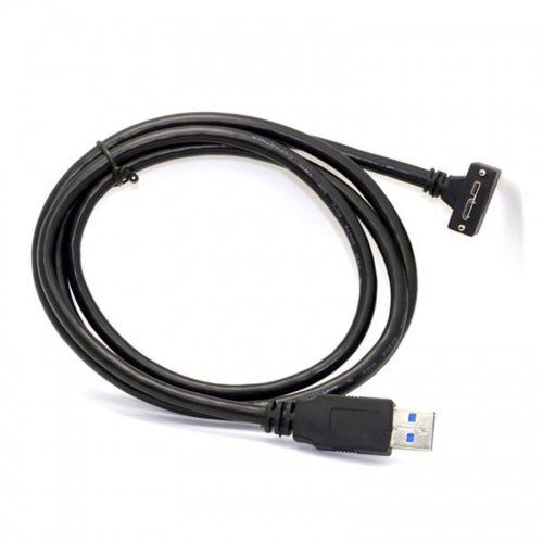 SYSTEM-S USB 3.0 A (male) to Micro USB 3.0 (male) downward angled 120cm high speed data cable charging cable with locking screw for Nikon D800 D800E D810