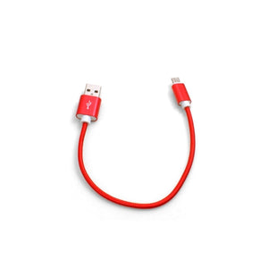 Câble Micro USB SYSTEM-S (mâle) vers USB A 2.0. (mâle) adaptateur câble de données câble de charge 25cm nylon tressé en rouge