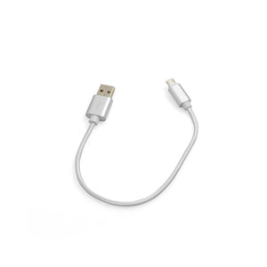 Câble Micro USB SYSTEM-S (mâle) vers USB A 2.0. (mâle) adaptateur câble de données câble de charge 25cm nylon tressé en blanc-argent