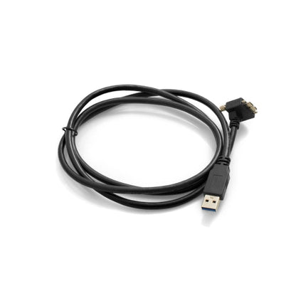 SYSTEM-S USB 3.0 A (male) zu Micro USB 3.0 (male) Kabel Aufwärts Gewinkelt 90 Grad Winkel 120cm High Speed Datenkabel Ladekabel mit Feststellschraube