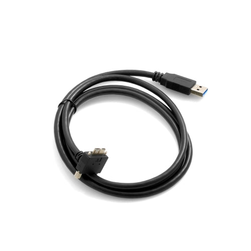 SYSTEM-S USB 3.0 A (male) to Micro USB 3.0 (male) cable downward angled 90 degree angle 120cm high speed data cable charging cable with locking screw