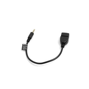 Cable de audio AUX USB tipo A (hembra) a jack de 3,5 mm SYSTEM-S en color negro