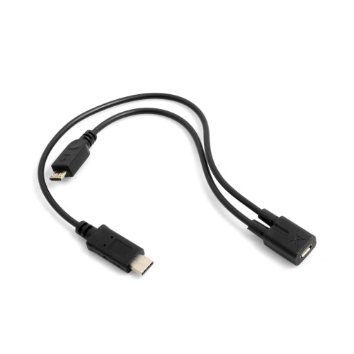 System-S USB 3.1 Type C Male Cable Splitter to Micro USB